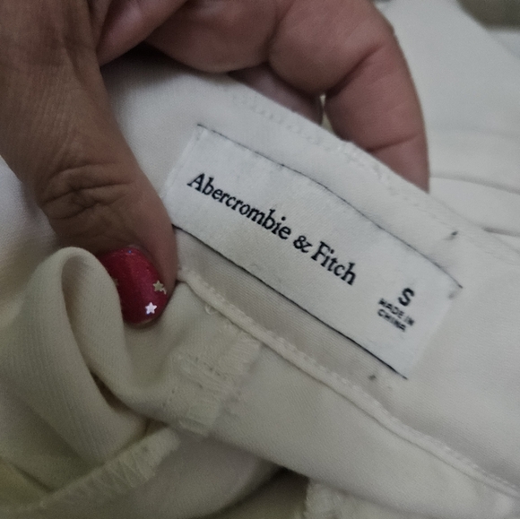 Abercrombie & Fitch Cream Wide-Leg Trousers - Picture 4 of 7